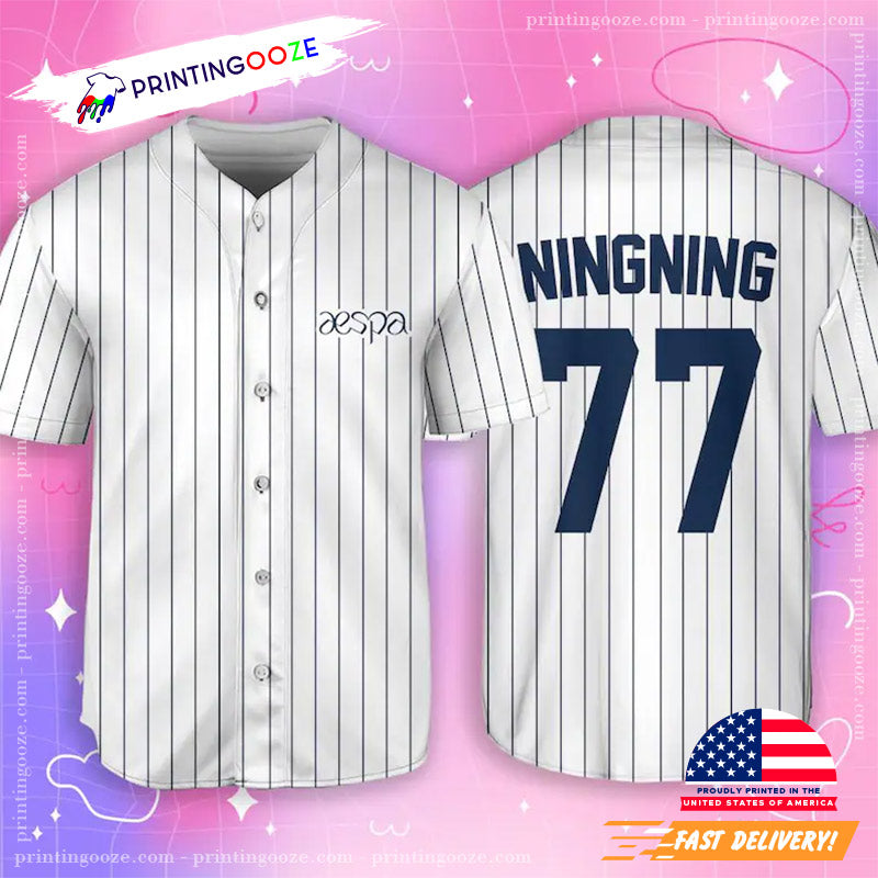 Custom Aespa Kpop Baseball Jersey baseball jersey product view 2