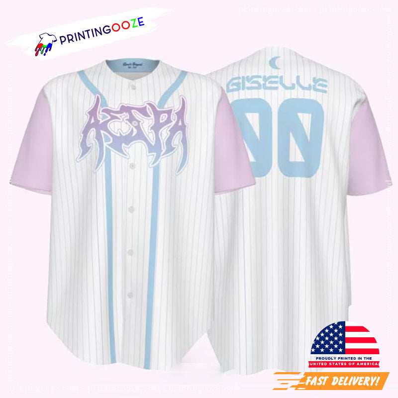 Custom Aespa Members Kpop Girl Group Baseball Jersey baseball jersey product view 1