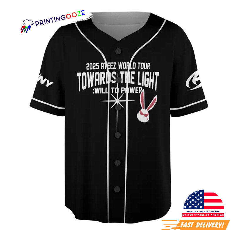 Custom Ateez Towards The Light World Tour 2025 Baseball Jersey baseball jersey product view 1
