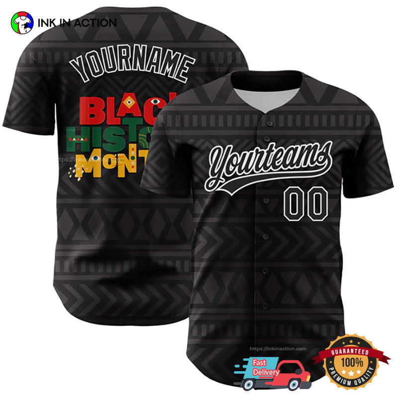 Custom Black History Month Baseball Jersey baseball jersey product view 1