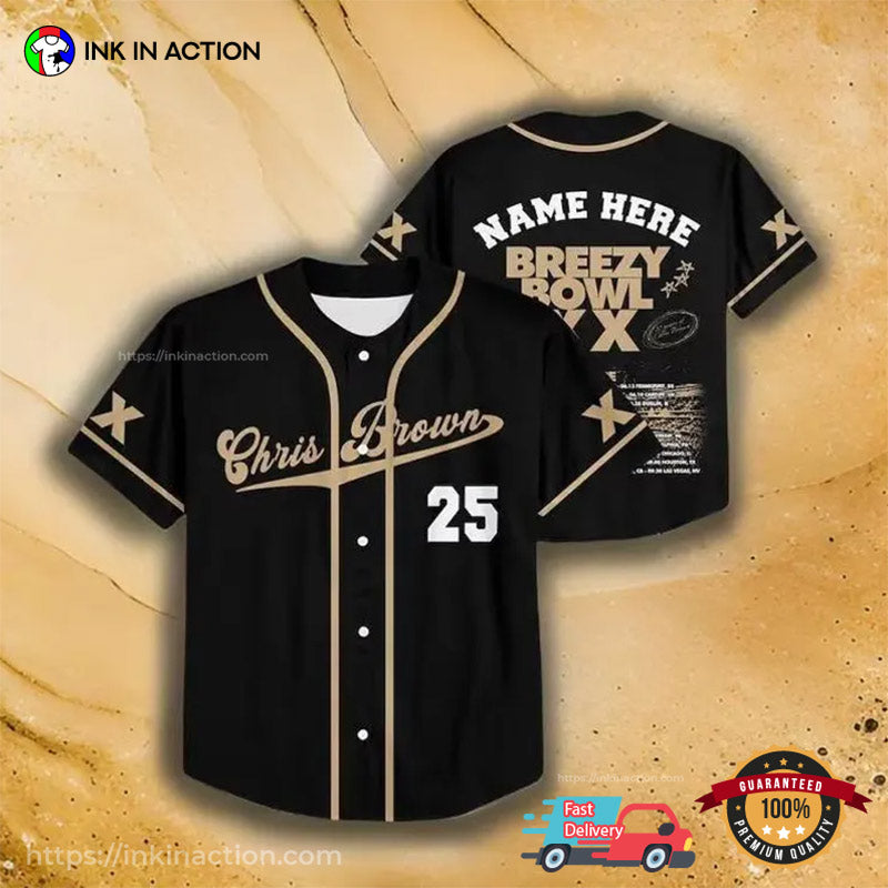 Custom Breezy Bowl XX 2025 Baseball Jersey baseball jersey product view 1
