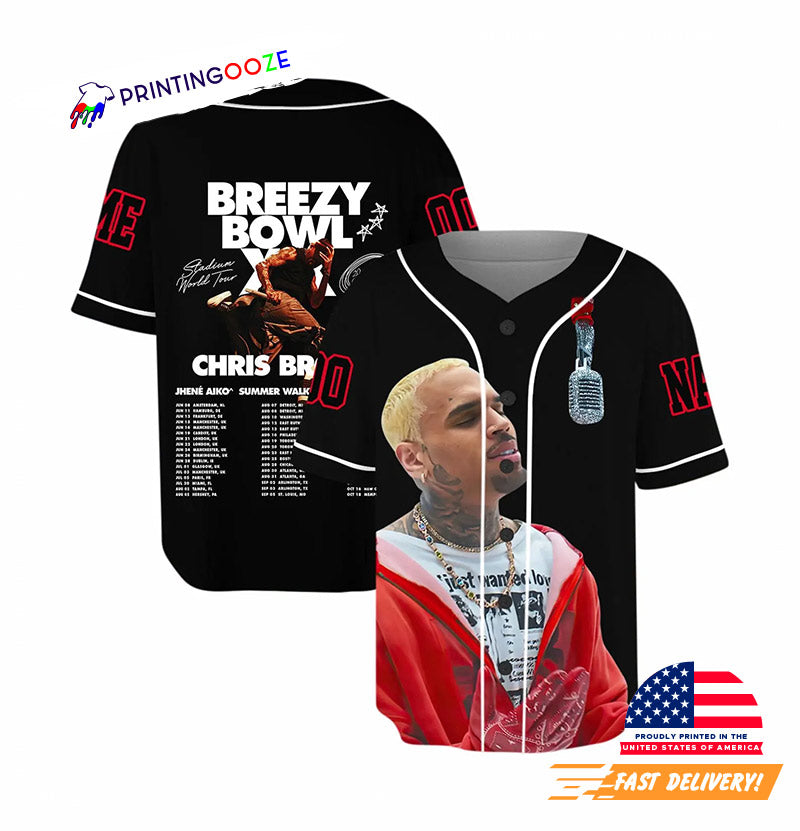 Custom Breezy Bowl XX Breezy Bowl Tour 2025 Baseball Jersey baseball jersey product view 1
