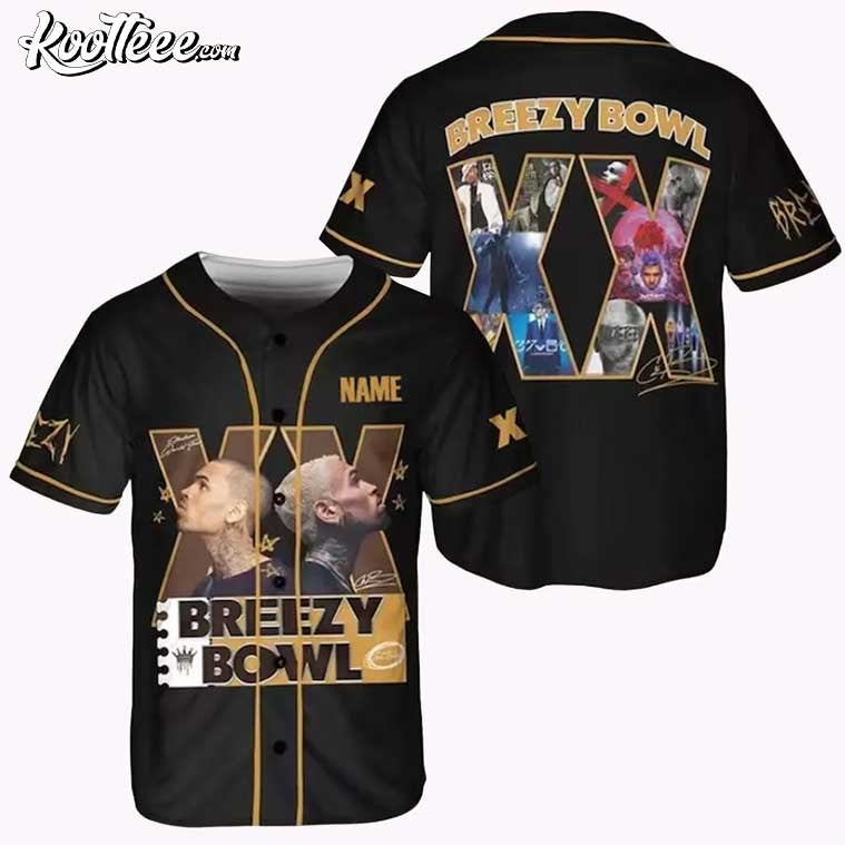 Custom Chris Brown Breezy Bowl XX Baseball Jersey baseball jersey product view 1