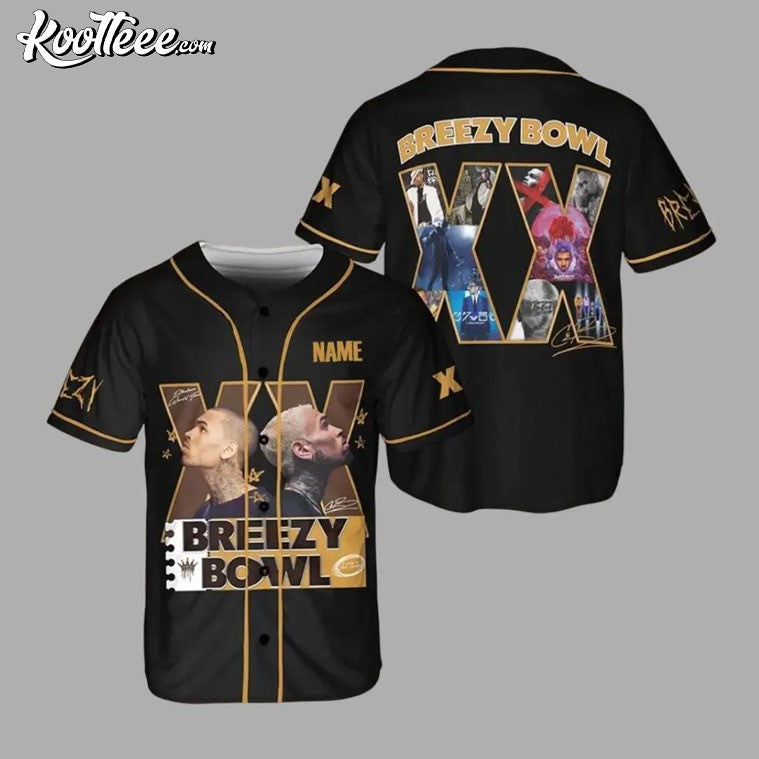 Custom Chris Brown Breezy Bowl XX Baseball Jersey baseball jersey product view 2
