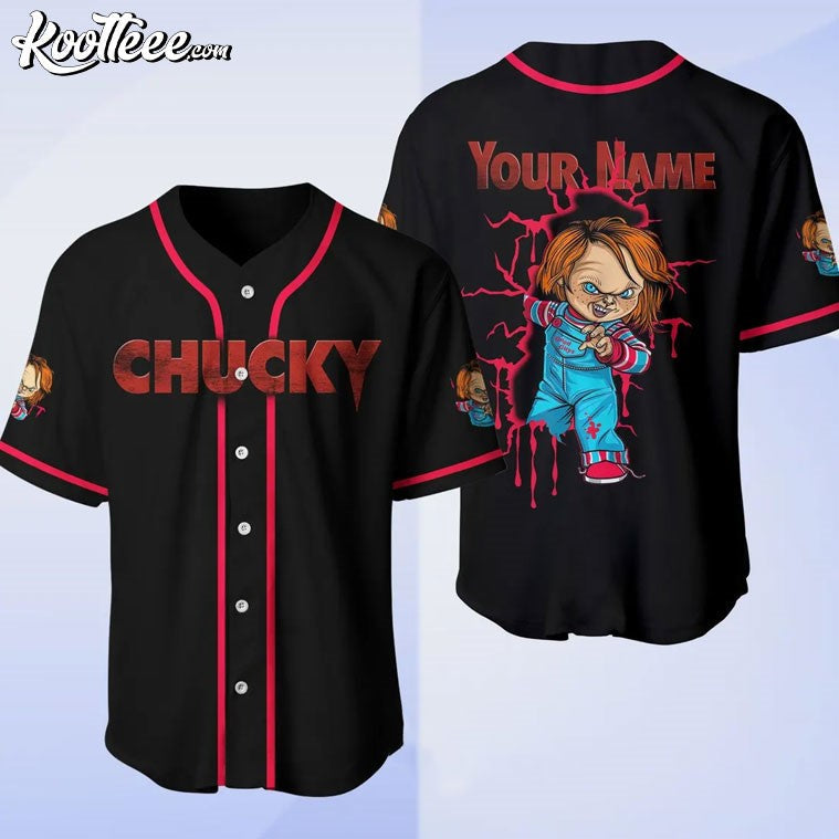 Custom Chucky Child’s Play Horror Movie Baseball Jersey baseball jersey product view 1