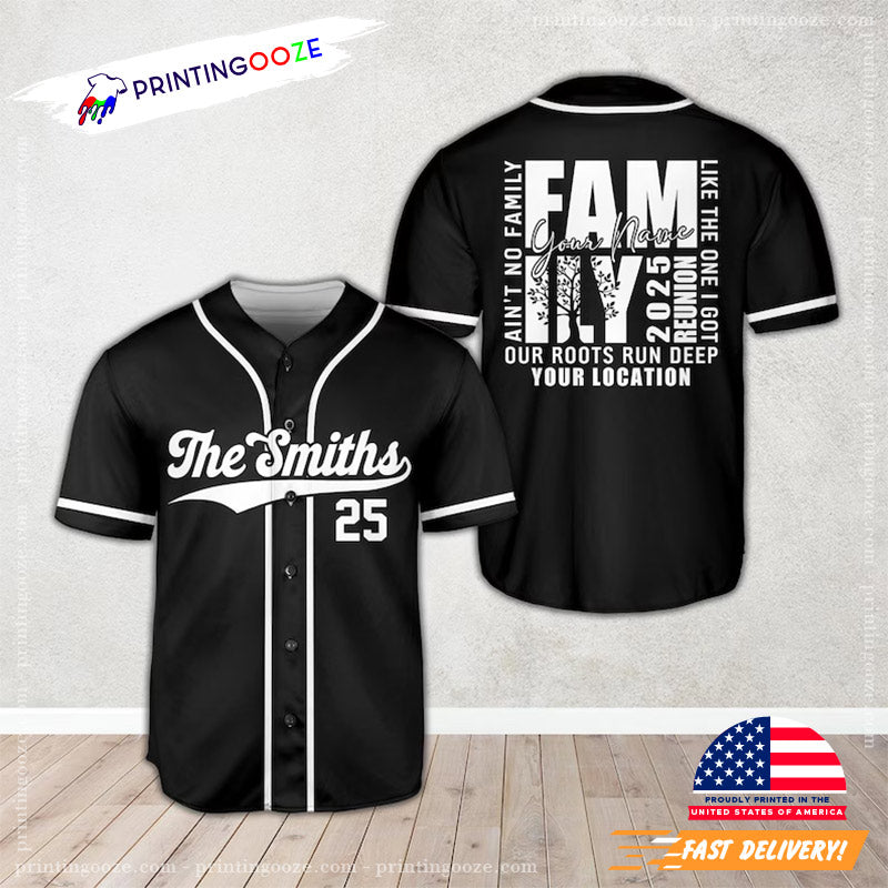 Custom Family Reunion Our Roots Run Deep Baseball Jersey baseball jersey product view 1
