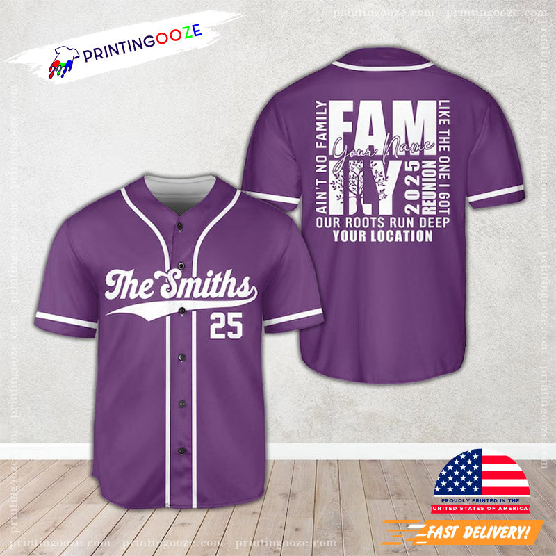 Custom Family Reunion Our Roots Run Deep Baseball Jersey baseball jersey product view 2