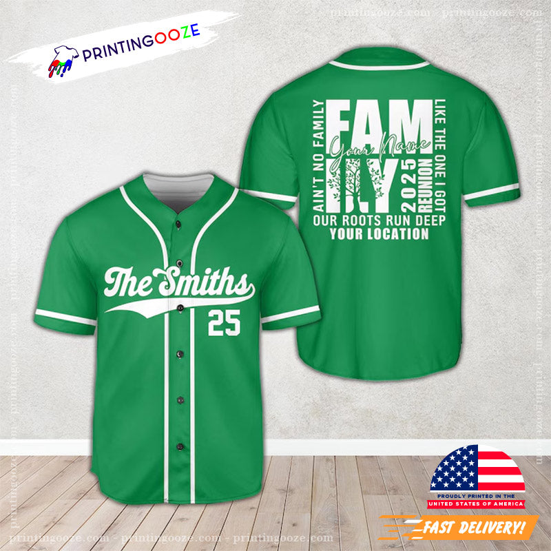 Custom Family Reunion Our Roots Run Deep Baseball Jersey baseball jersey product view 3