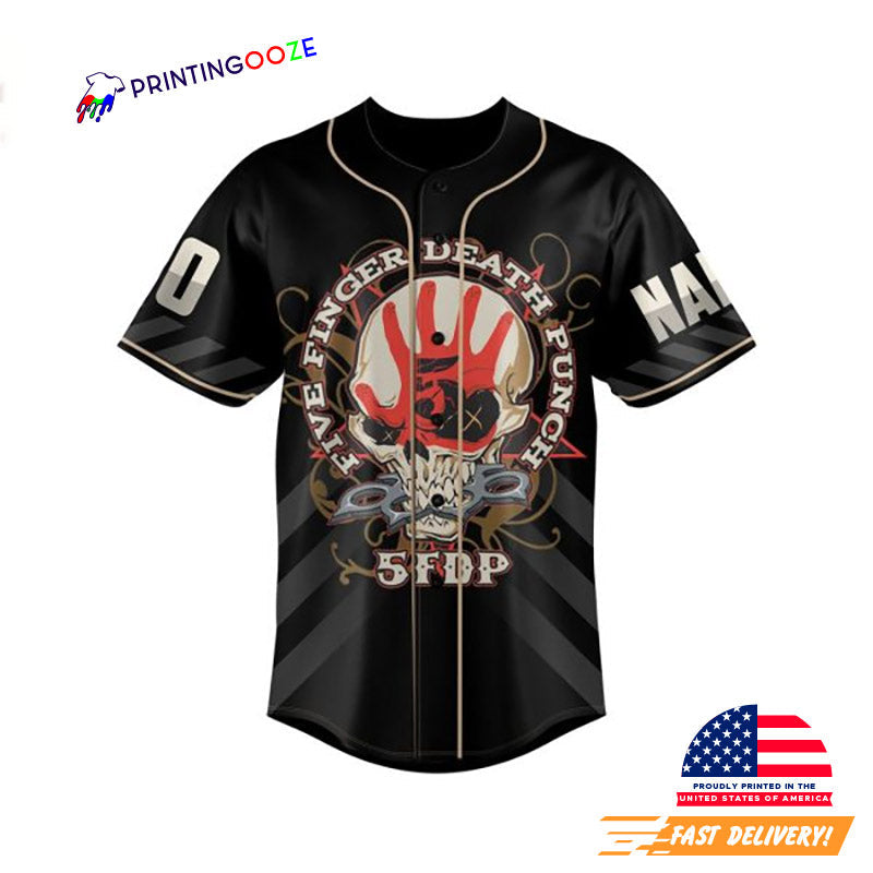 Custom Five Finger Death Punch Marilyn Manson Baseball Jersey baseball jersey product view 1