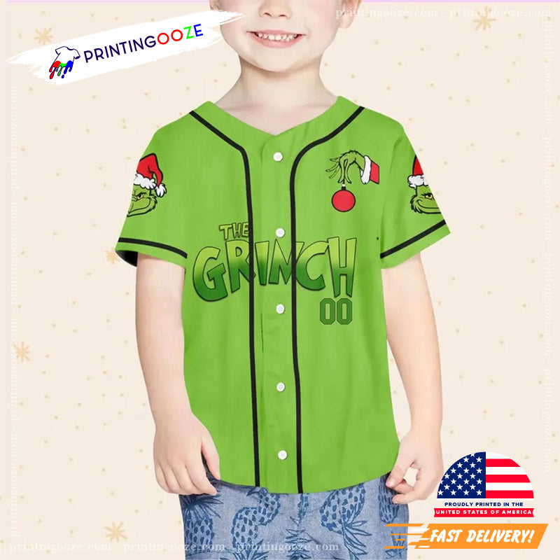 Custom Grinchmas Party Baseball Jersey baseball jersey product view 1