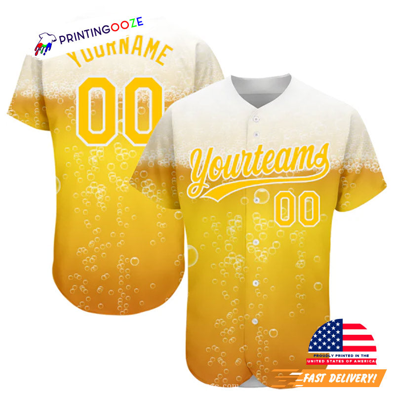 Custom Happy International Beer Day Baseball Jersey baseball jersey product view 1