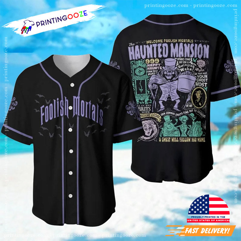 Custom Haunted Mansion Map Horror Party Baseball Jersey baseball jersey product view 1