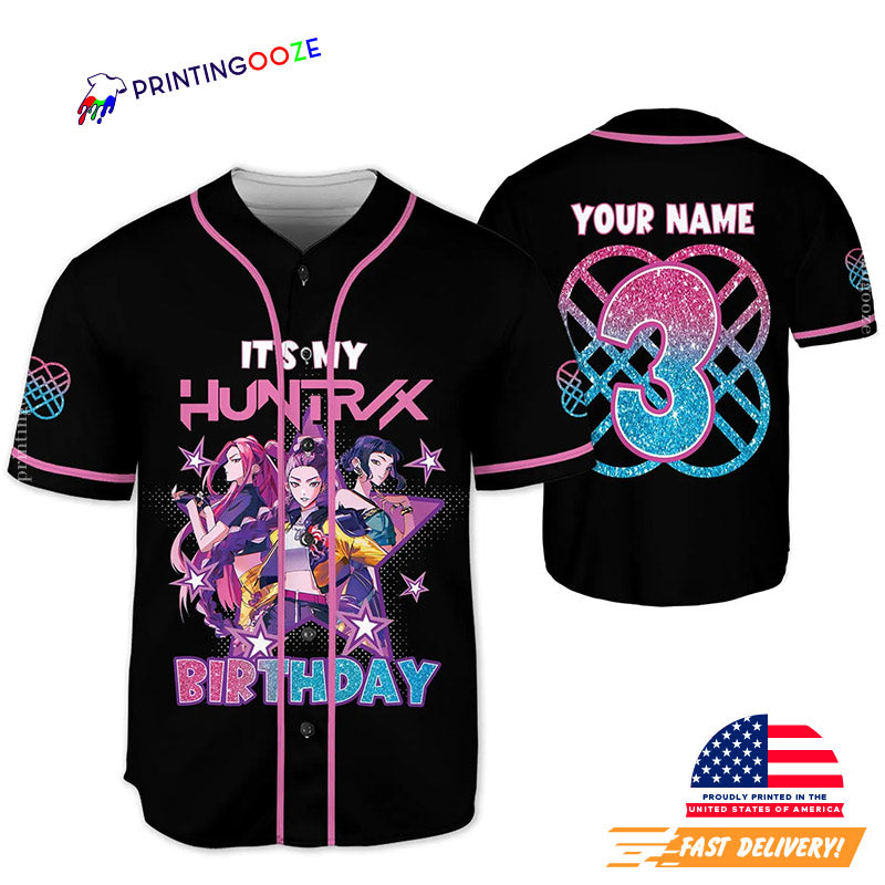 Custom It’s My Huntrix Birthday KPOP Demon Hunters Baseball Jersey baseball jersey product view 1