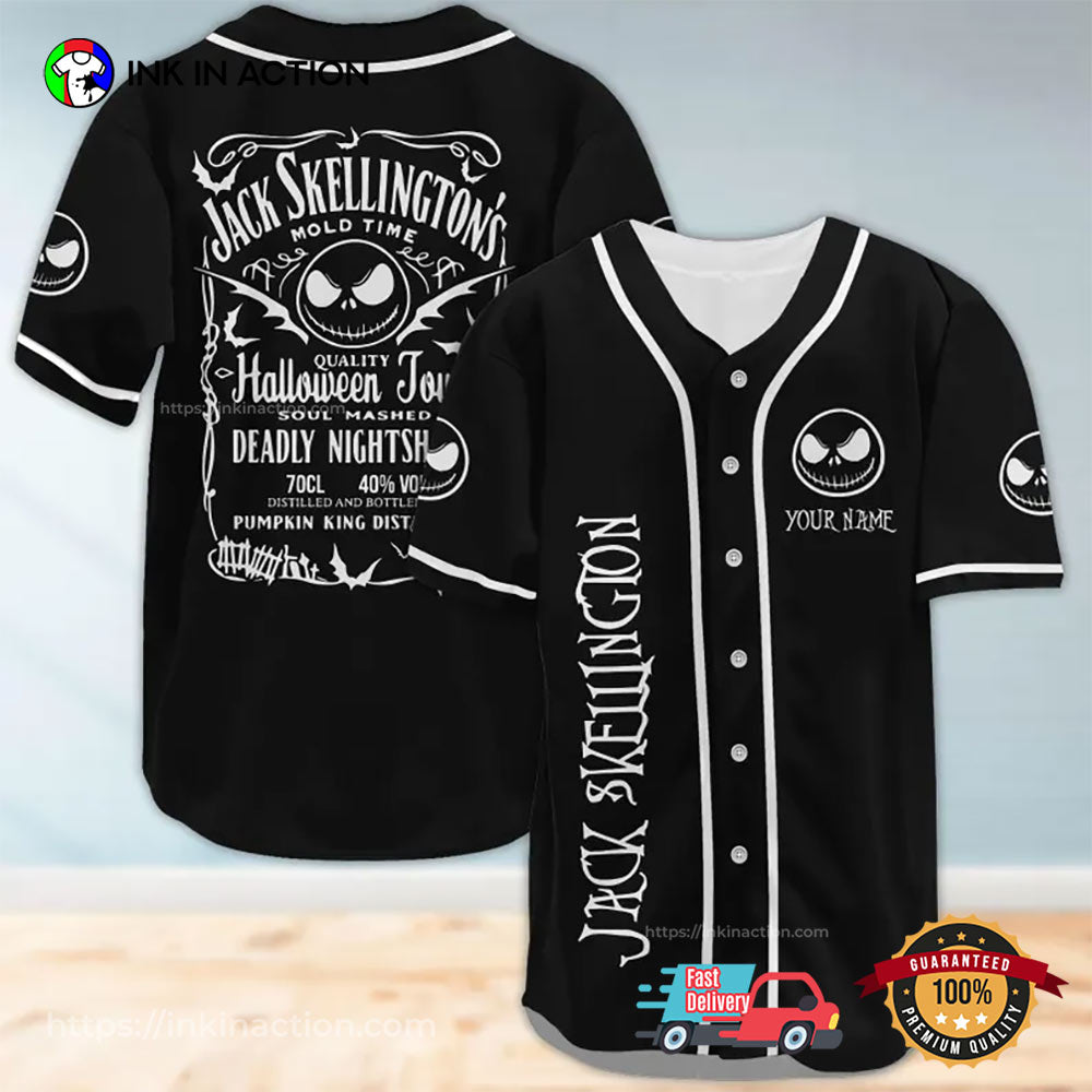 Custom Jack Skellington Baseball Jersey baseball jersey product view 3