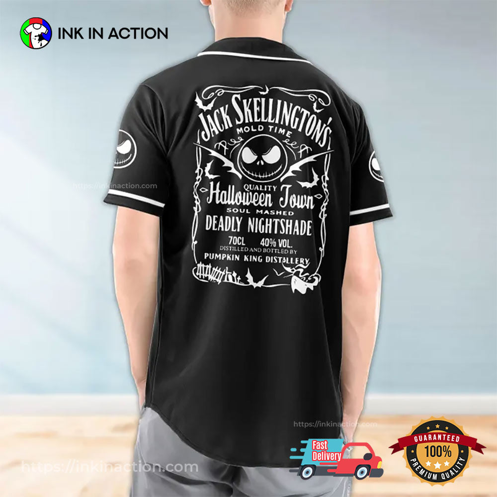 Custom Jack Skellington Baseball Jersey baseball jersey product view 2