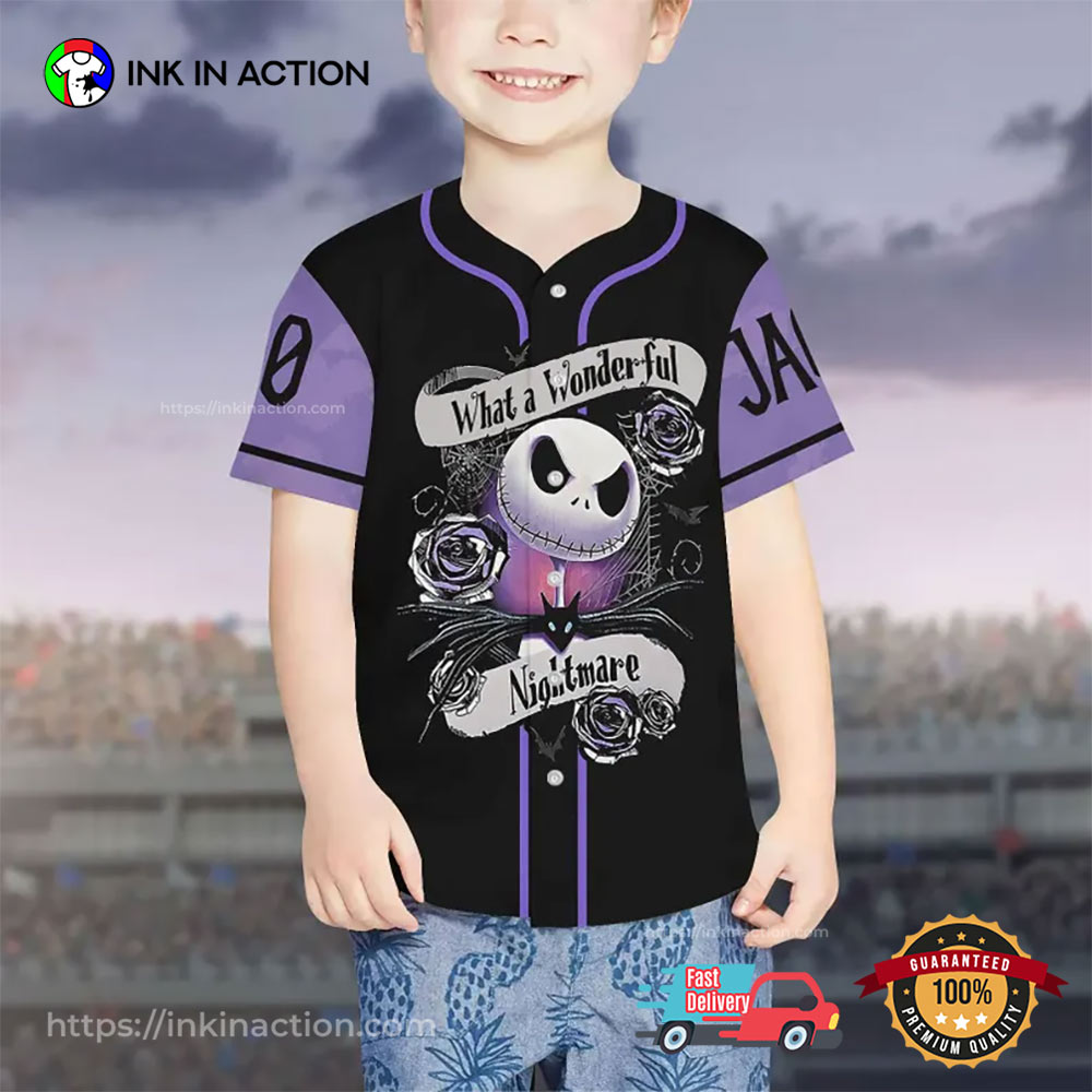 Custom Jack Skellington Nightmare Before Baseball Jersey baseball jersey product view 1