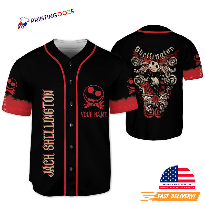 Custom Jack Skellington The Nightmare Before Christmas Baseball Jersey baseball jersey product view 1