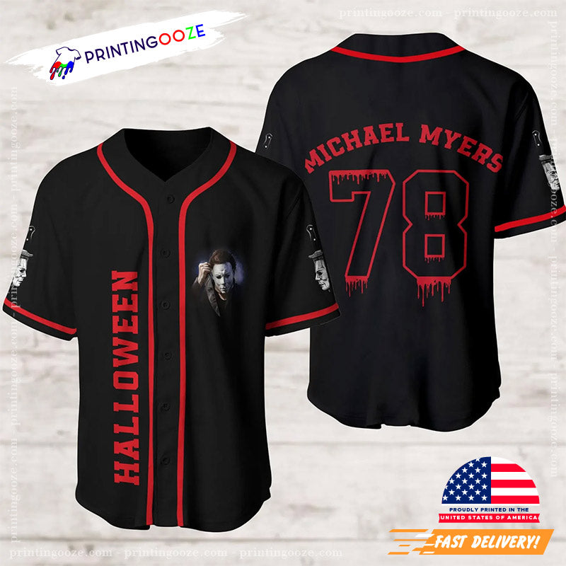Custom Michael Myers Halloween Killer Baseball Jersey baseball jersey product view 1