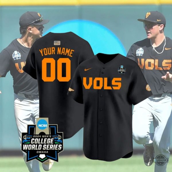 Custom Morgan Wallen Tennessee Vols Baseball Jersey Mlb Ut Volunteers 2024 College World Series Champions Black Jersey Shirts baseball jersey product view 1