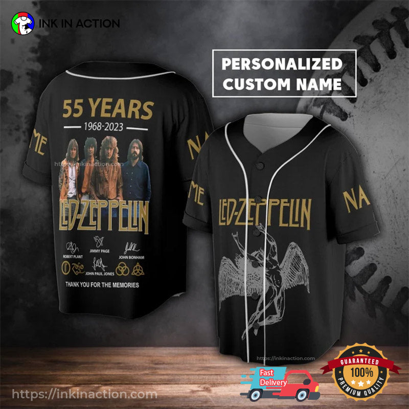 Custom Name Led Zeppelin Rock Band Baseball Jersey baseball jersey product view 2