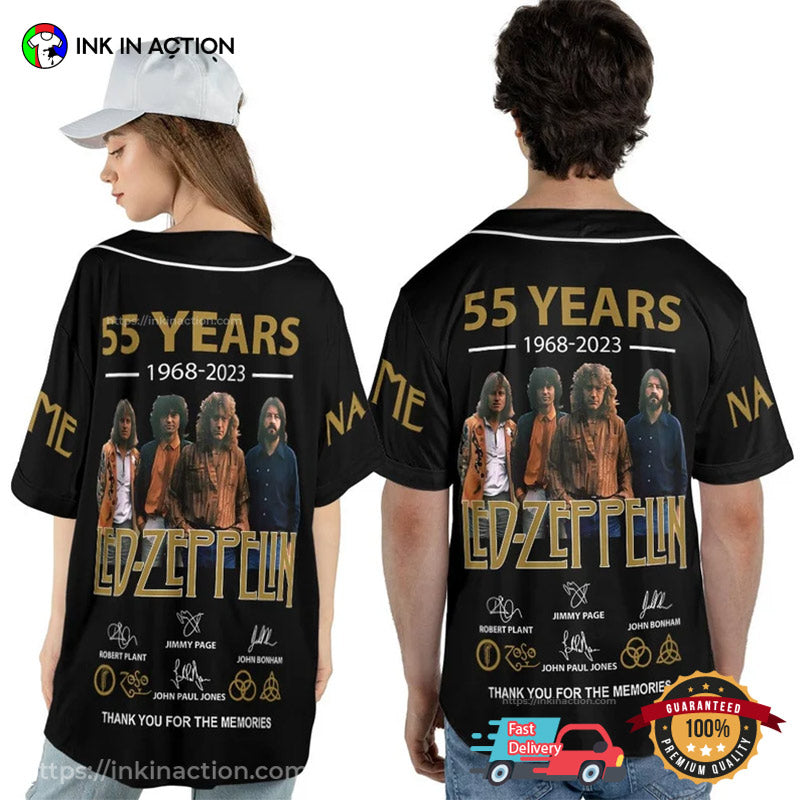 Custom Name Led Zeppelin Rock Band Baseball Jersey baseball jersey product view 3