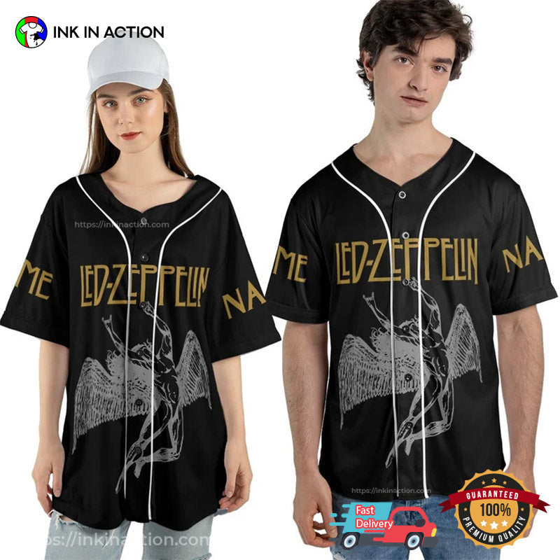 Custom Name Led Zeppelin Rock Band Baseball Jersey baseball jersey product view 1