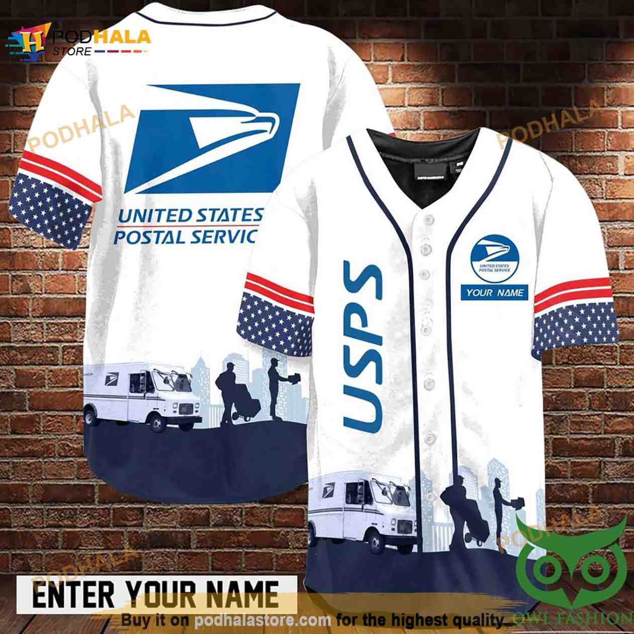Custom Name Postal Limited White 3D Baseball Jersey Shirt baseball jersey product view 1