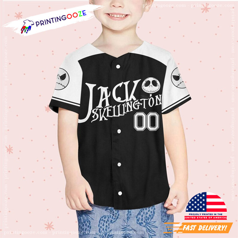 Custom Nightmare Before Jack Skellington Baseball Jersey baseball jersey product view 1