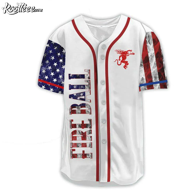 Custom Patriot Fireball Whiskey Baseball Jersey baseball jersey product view 2