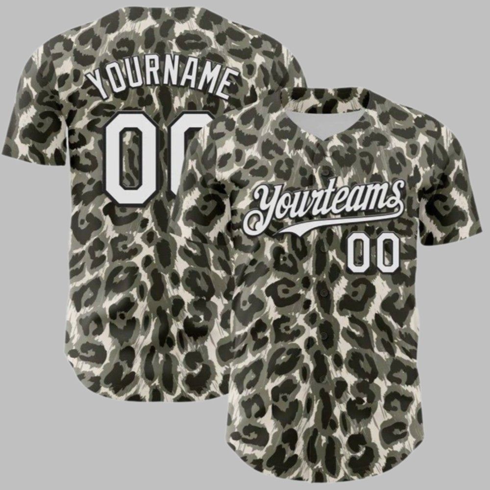 Custom Pattern Rave Party Animal Tiger And Leopard Print Baseball Jersey baseball jersey product view 1