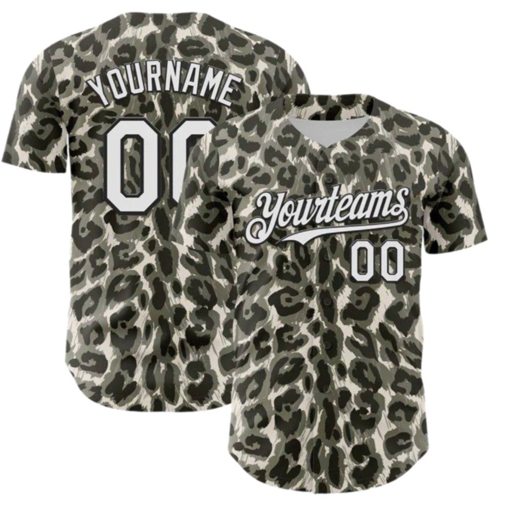 Custom Pattern Rave Party Animal Tiger And Leopard Print Baseball Jersey baseball jersey product view 2