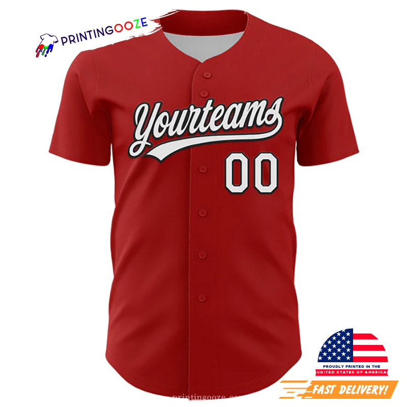 Custom Red White-Black Black History Month Baseball Jersey baseball jersey product view 2