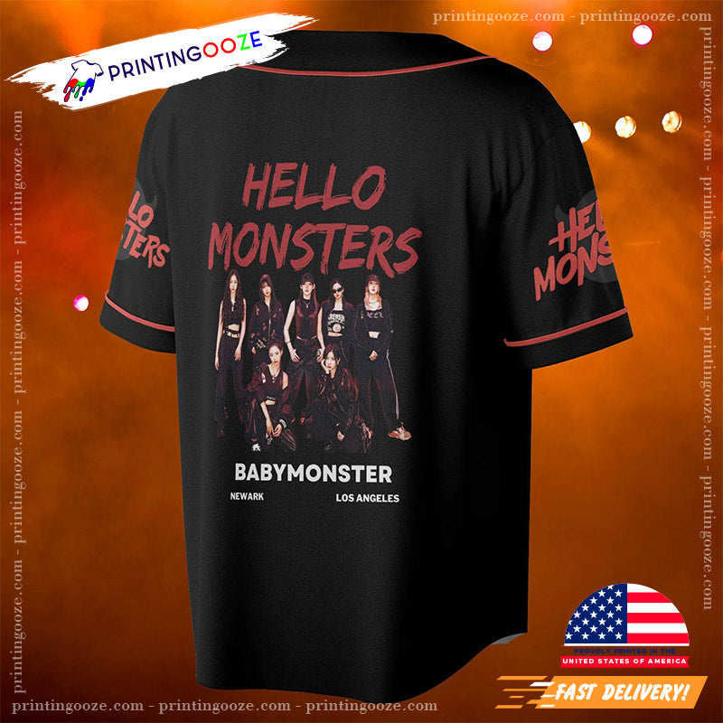 Custom Sign Babymonster Hello Monster World Tour 2025 Baseball Jersey baseball jersey product view 2