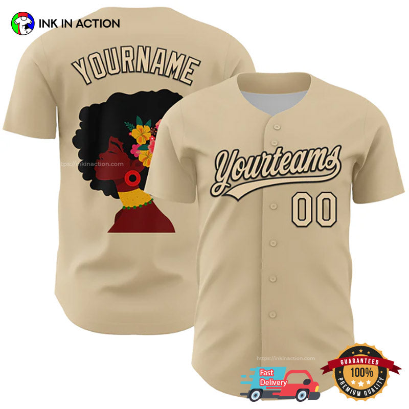 Custom Women Black History Month Baseball Jersey baseball jersey product view 1