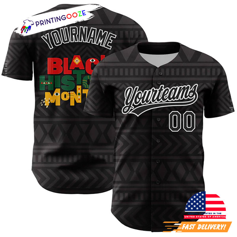 Custom Black History Facts Baseball Jersey baseball jersey product view 1
