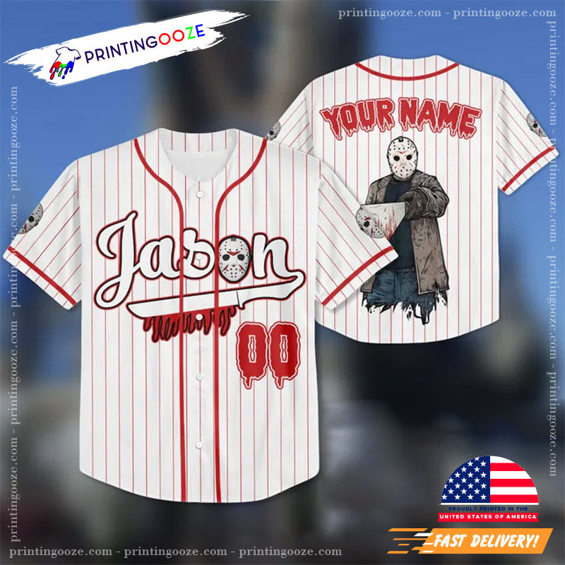 Custom Jason The Killer Halloween Baseball Jersey baseball jersey product view 1