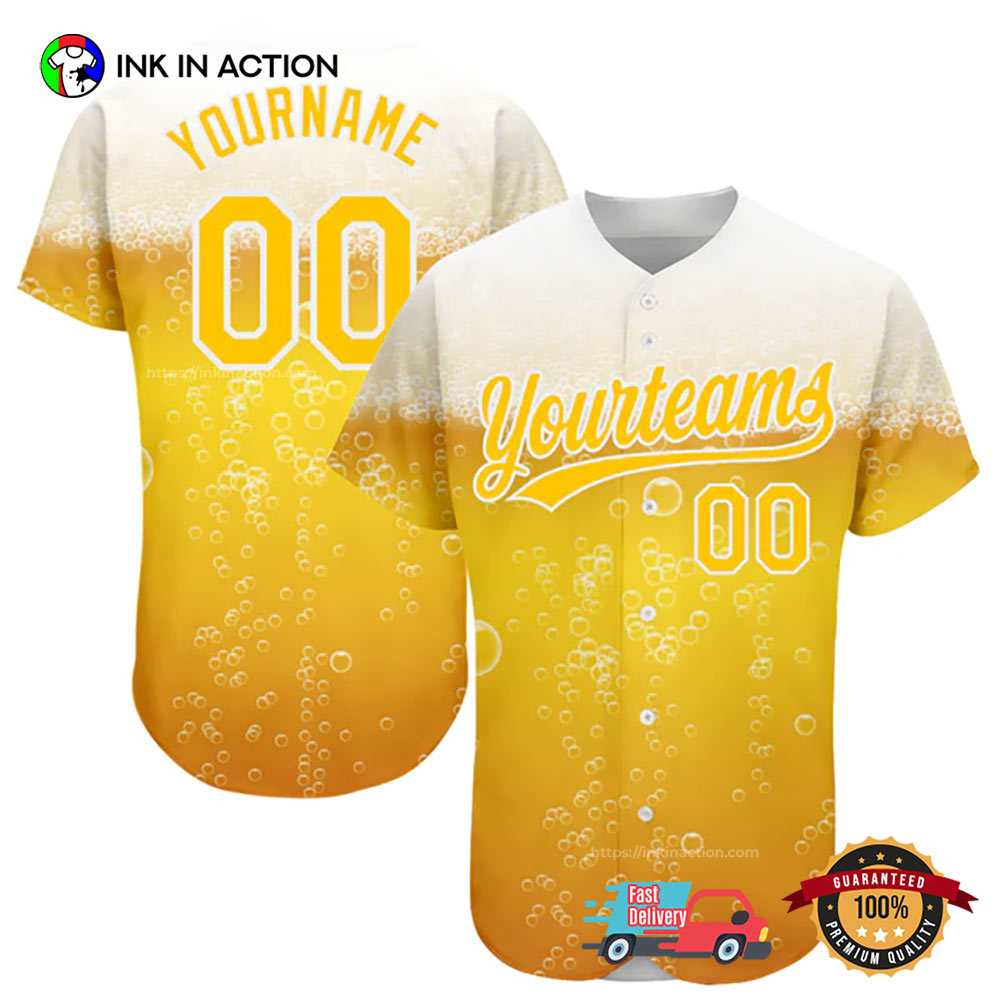 Custom National Beer Day Baseball Jersey baseball jersey product view 1