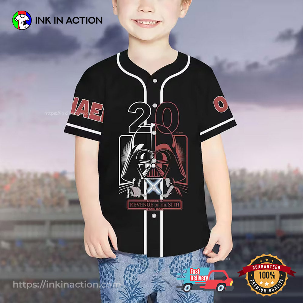 Customize Revenge Of The Sith 20th Anniversary Baseball Jersey baseball jersey product view 1