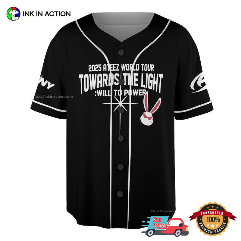 Customized Ateez World Tour Towards The Light Will To Power Baseball Jersey baseball jersey product view 1