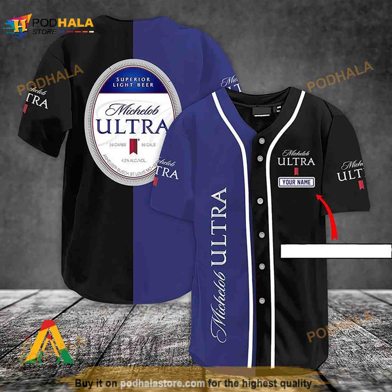 Customized Michelob Ultra 3D Baseball Jersey baseball jersey product view 1