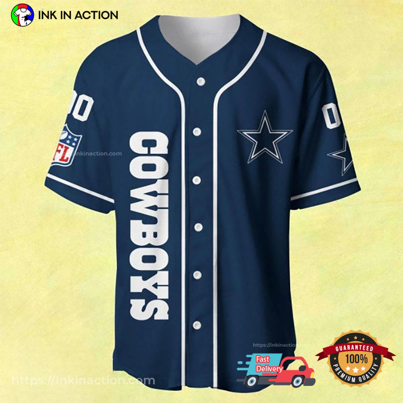 Customized Name Dallas Cowboys Baseball Jersey baseball jersey product view 1
