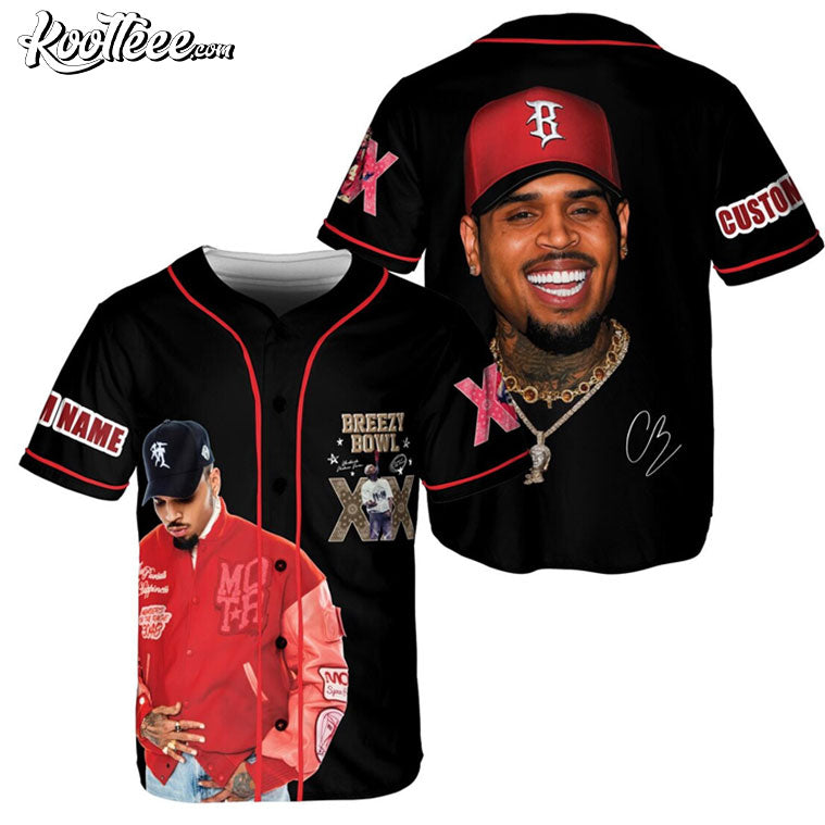 Customized Retro Chris Brown Breezy Bowl XX Baseball Jersey baseball jersey product view 1