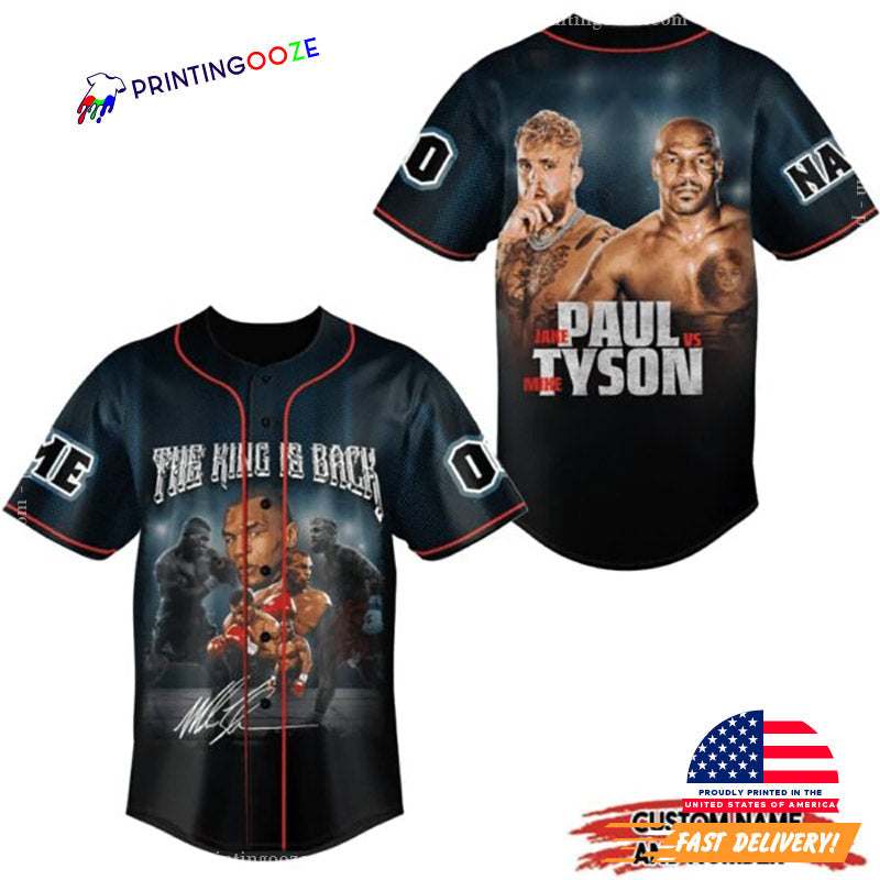 Customized The King Is Back Paul Vs Tyson Baseball Jersey baseball jersey product view 1