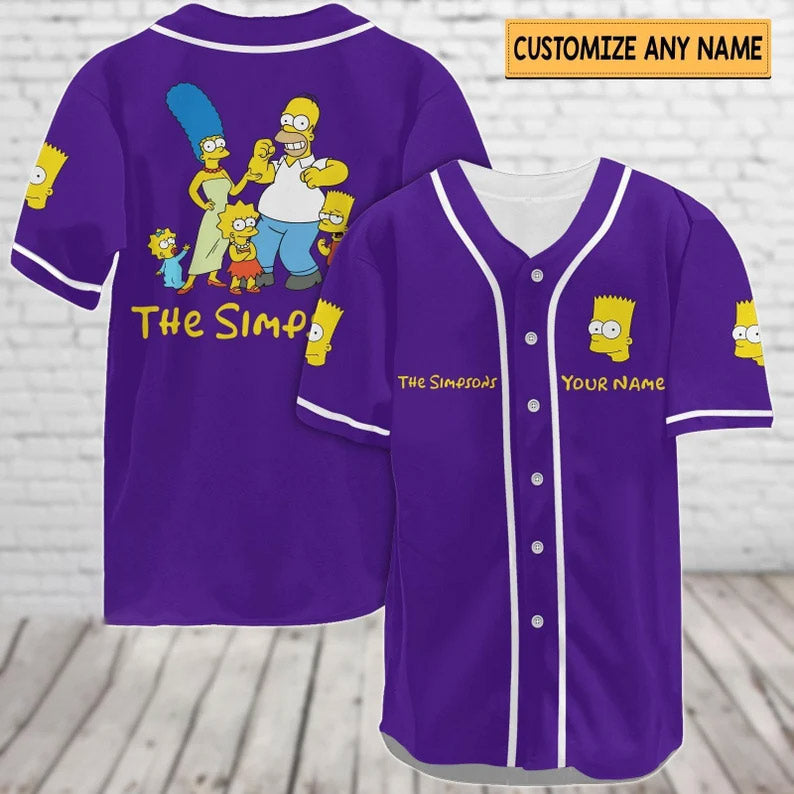 Customized The Simpsons Baseball Jersey baseball jersey product view 1