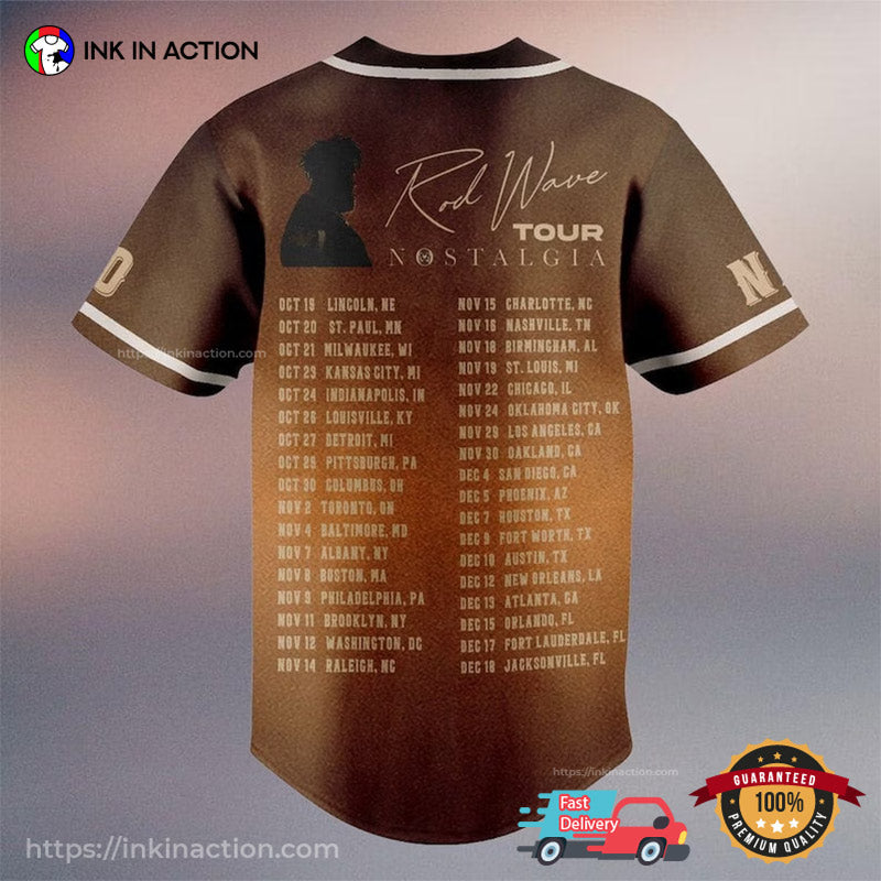 Customized Rodwave Concert 2023 Nostalgia Baseball Jersey baseball jersey product view 2