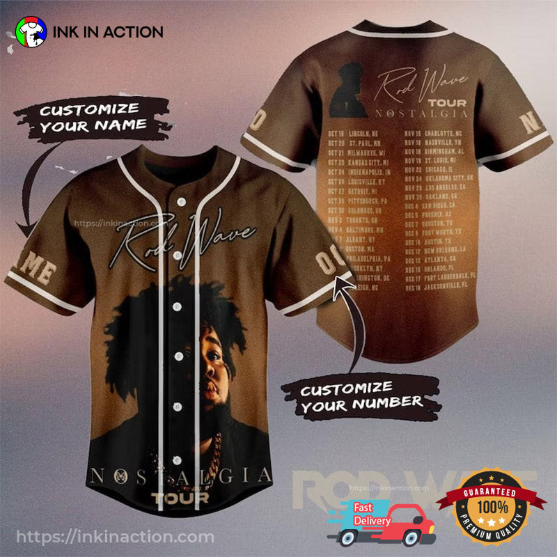 Customized Rodwave Concert 2023 Nostalgia Baseball Jersey baseball jersey product view 1