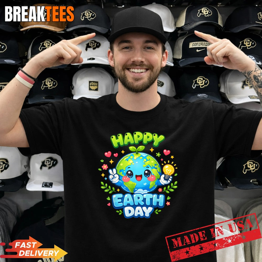 Cute Earth Planet Day 2026 T-Shirt Unisex T-shirt, Sweatshirt, Hoodie, Long Sleeve Tee - T-Shirt, Sweatshirt, Hoodie