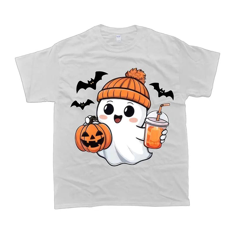 Cute Halloween Ghost Girl'S Boy'S Full Colors Casual - Adult & Kids T-Shirts, Sweatshirts & Hoodies apparel design preview 1