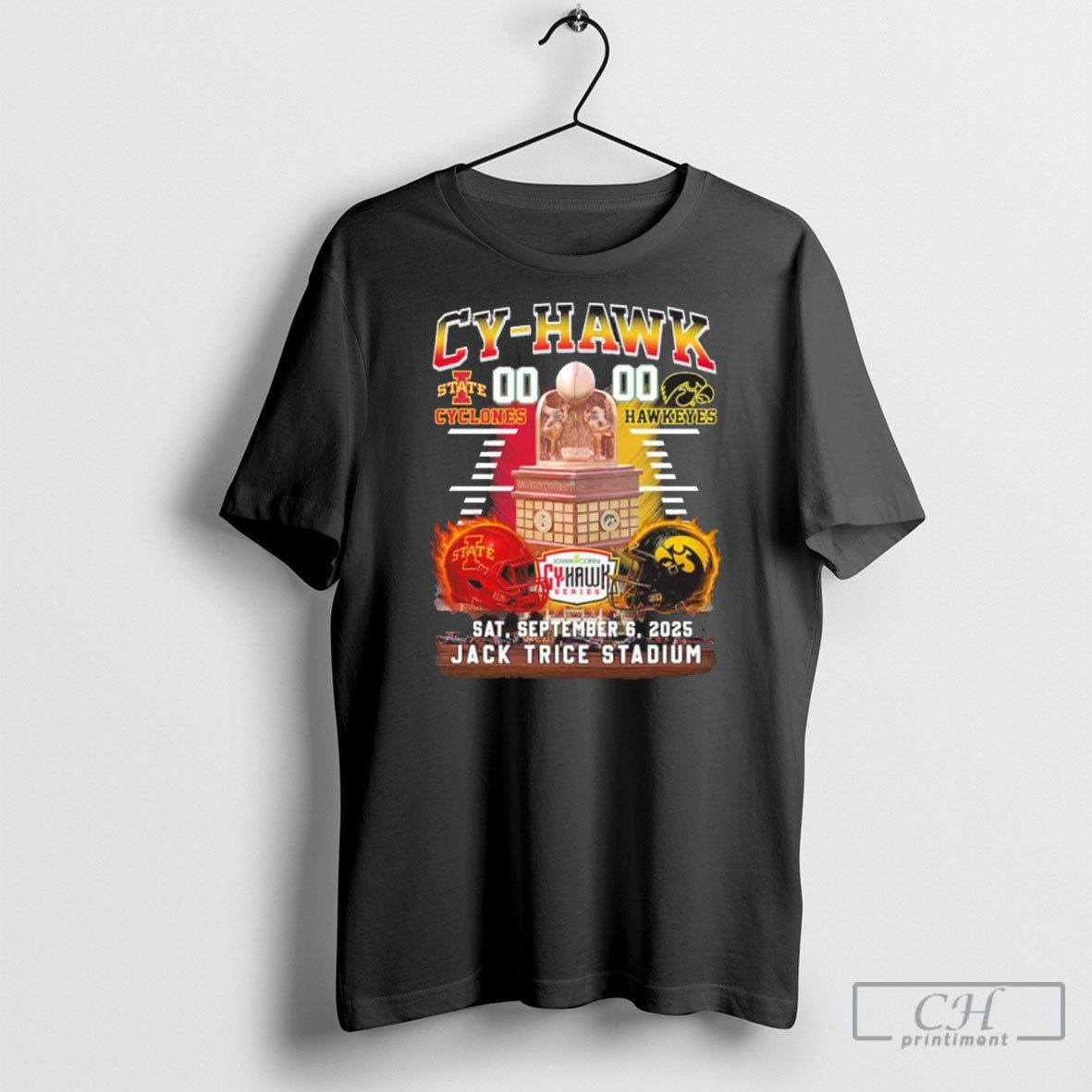 Cyclones And Hawkeyes Sat September 6 2025 Jack Trice Stadium Unisex T-shirt, Sweatshirt, Hoodie, Long Sleeve Tee - T-Shirt, Sweatshirt, Hoodie