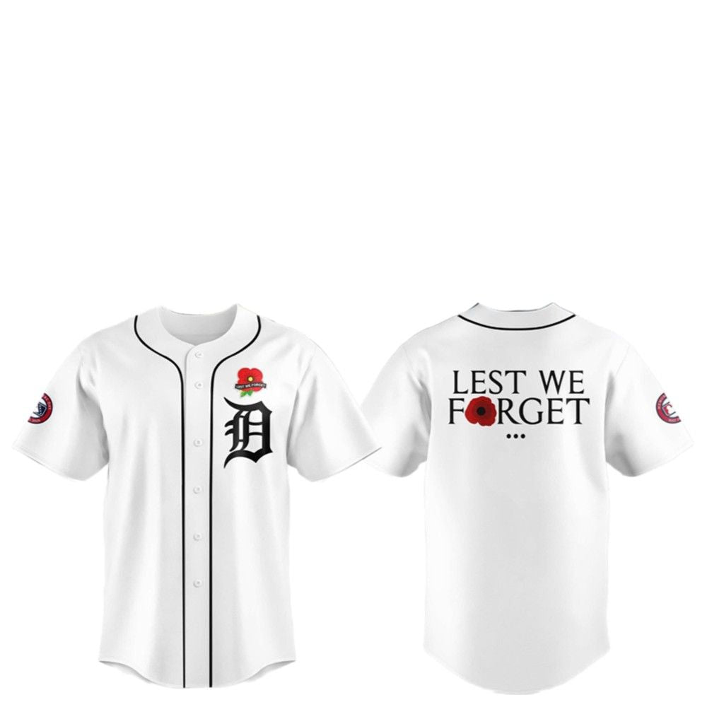 D Tigers Lest We Forget Jersey 2025 sports jersey product view 2